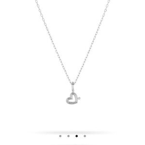 Adina Reyter Mini Groovy Silver Heart Necklace with diamond